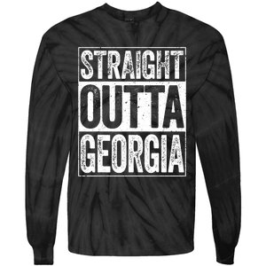 Straight Outta Georgia Ga State Tie-Dye Long Sleeve Shirt