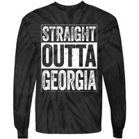 Straight Outta Georgia Ga State Tie-Dye Long Sleeve Shirt