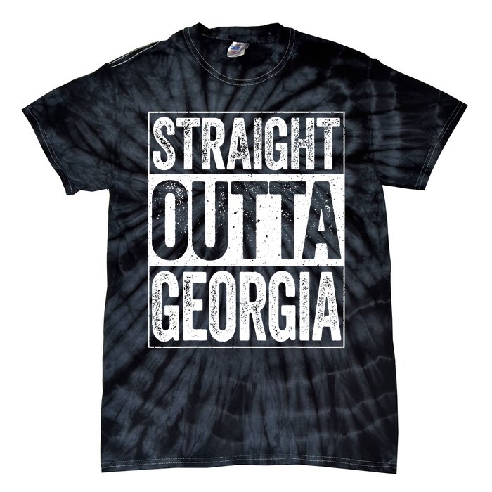 Straight Outta Georgia Ga State Tie-Dye T-Shirt