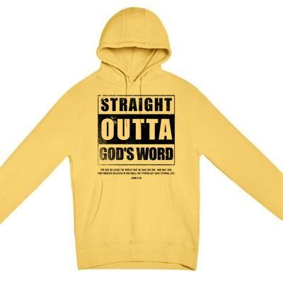 Straight Outta Gods Word John 3 16 Jesus Christian Lord Gift Premium Pullover Hoodie