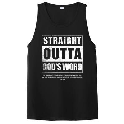 Straight Outta Gods Word John 3 16 Jesus Christian Lord Gift PosiCharge Competitor Tank