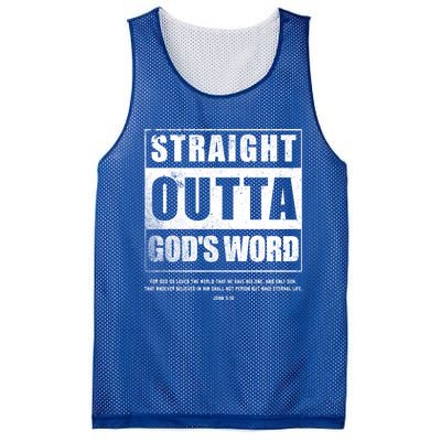 Straight Outta Gods Word John 3 16 Jesus Christian Lord Gift Mesh Reversible Basketball Jersey Tank