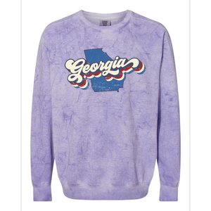 State Of Georgia Retro Logo Colorblast Crewneck Sweatshirt