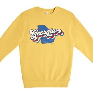 State Of Georgia Retro Logo Premium Crewneck Sweatshirt