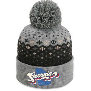 State Of Georgia Retro Logo The Baniff Cuffed Pom Beanie