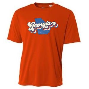 State Of Georgia Retro Logo Cooling Performance Crew T-Shirt