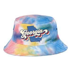 State Of Georgia Retro Logo Tie Dye Newport Bucket Hat