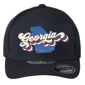 State Of Georgia Retro Logo Flexfit Unipanel Trucker Cap