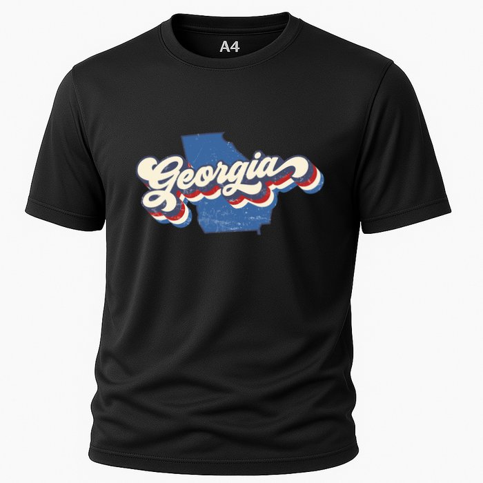 State Of Georgia Retro Logo Cooling Performance Crew T-Shirt