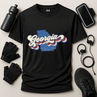 State Of Georgia Retro Logo Cooling Performance Crew T-Shirt