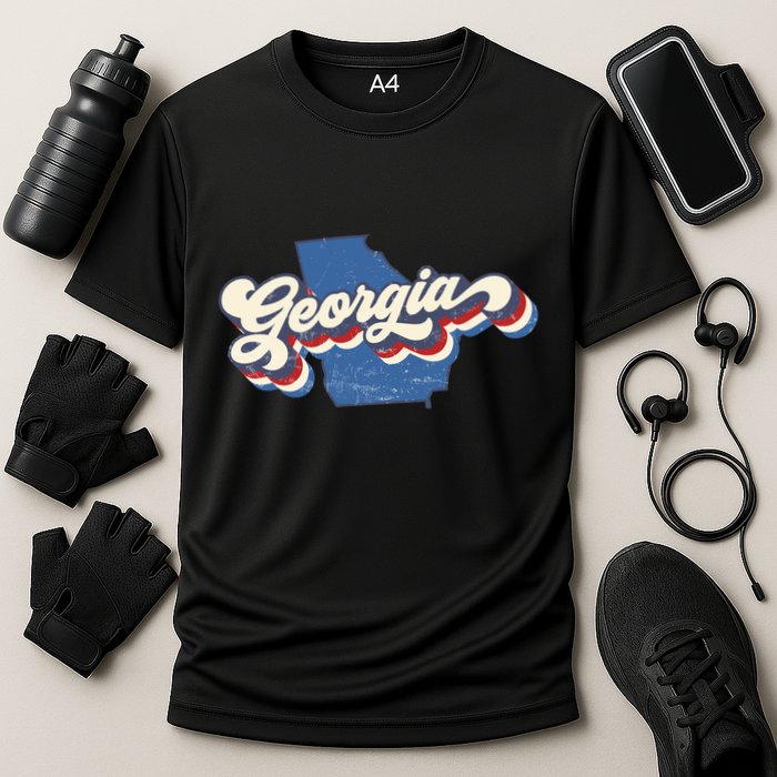 State Of Georgia Retro Logo Cooling Performance Crew T-Shirt