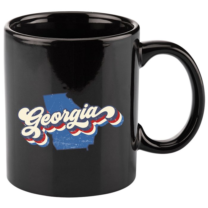 State Of Georgia Retro Logo 11oz C Handle Ceramic Mug