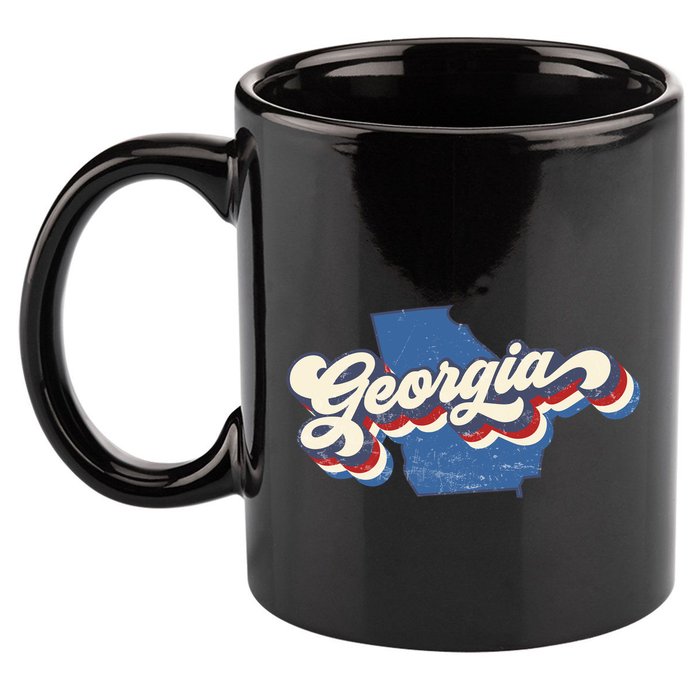 State Of Georgia Retro Logo 11oz C Handle Ceramic Mug