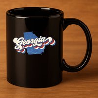 State Of Georgia Retro Logo 11oz C Handle Ceramic Mug