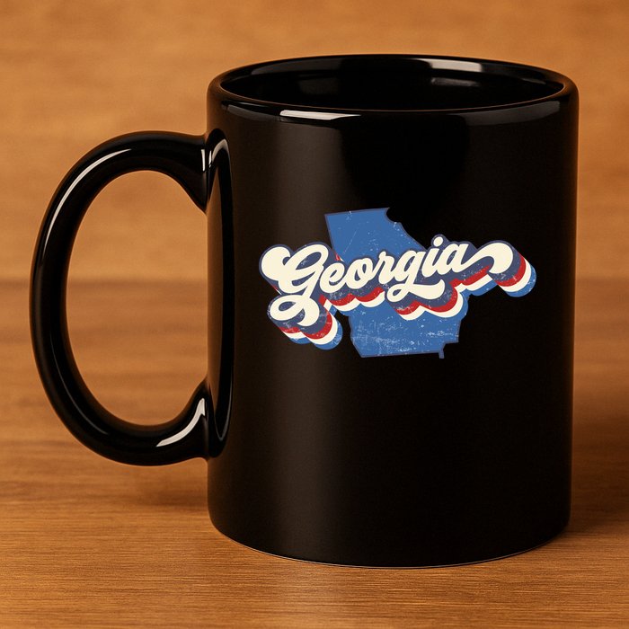 State Of Georgia Retro Logo 11oz C Handle Ceramic Mug