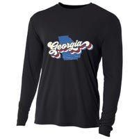 State Of Georgia Retro Logo Cooling Performance Long Sleeve Crew