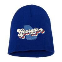 State Of Georgia Retro Logo Short Acrylic Beanie