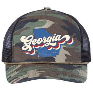 State Of Georgia Retro Logo Retro Rope Trucker Hat Cap