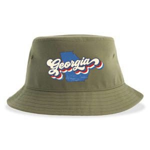 State Of Georgia Retro Logo Sustainable Bucket Hat