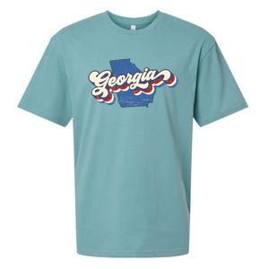 State Of Georgia Retro Logo Sueded Cloud Jersey T-Shirt