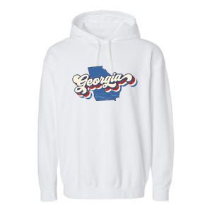 State Of Georgia Retro Logo Garment-Dyed Fleece Hoodie