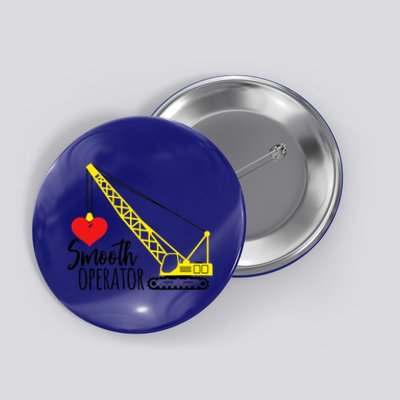 Smooth Operator Gift Tractor Construction Heart Bulldozer Gift Button