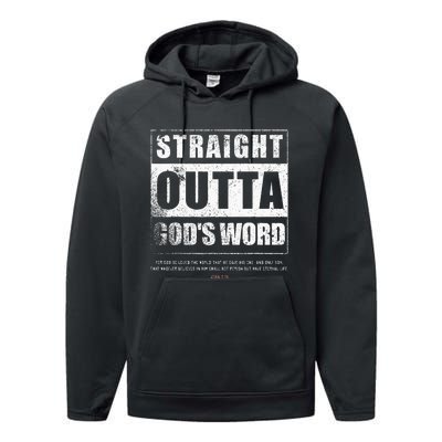 Straight Outta Gods Word John 3 16 Jesus Christian Lord Performance Fleece Hoodie