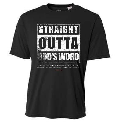 Straight Outta Gods Word John 3 16 Jesus Christian Lord Cooling Performance Crew T-Shirt