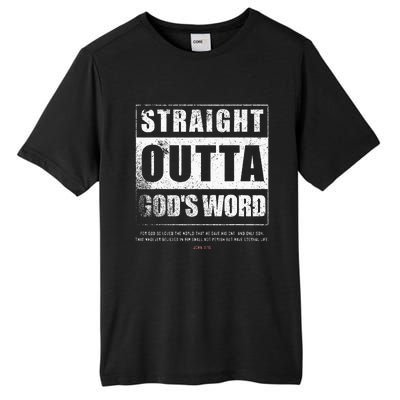 Straight Outta Gods Word John 3 16 Jesus Christian Lord Tall Fusion ChromaSoft Performance T-Shirt