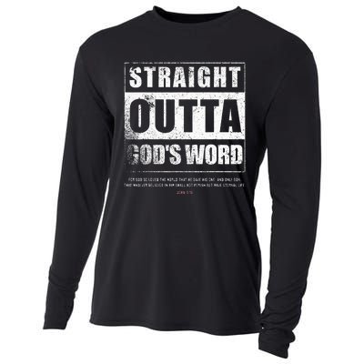 Straight Outta Gods Word John 3 16 Jesus Christian Lord Cooling Performance Long Sleeve Crew