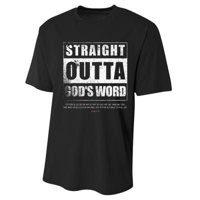 Straight Outta Gods Word John 3 16 Jesus Christian Lord Performance Sprint T-Shirt