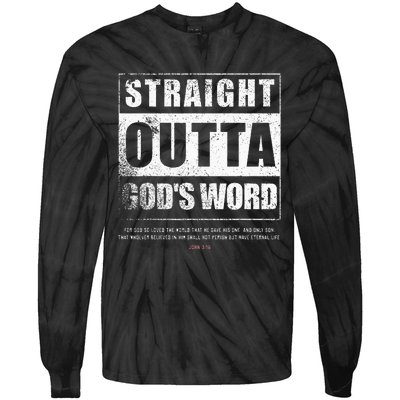 Straight Outta Gods Word John 3 16 Jesus Christian Lord Tie-Dye Long Sleeve Shirt