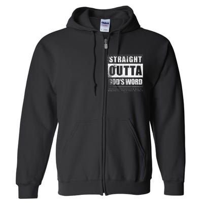 Straight Outta Gods Word John 3 16 Jesus Christian Lord Full Zip Hoodie