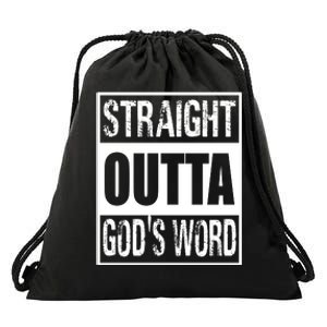 Straight Outta Gods Word Drawstring Bag