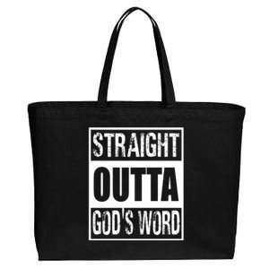 Straight Outta Gods Word Cotton Canvas Jumbo Tote