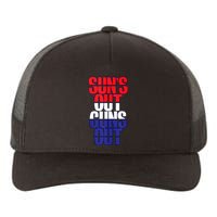 SunS Out Guns Out Red White And Blue Yupoong Adult 5-Panel Trucker Hat