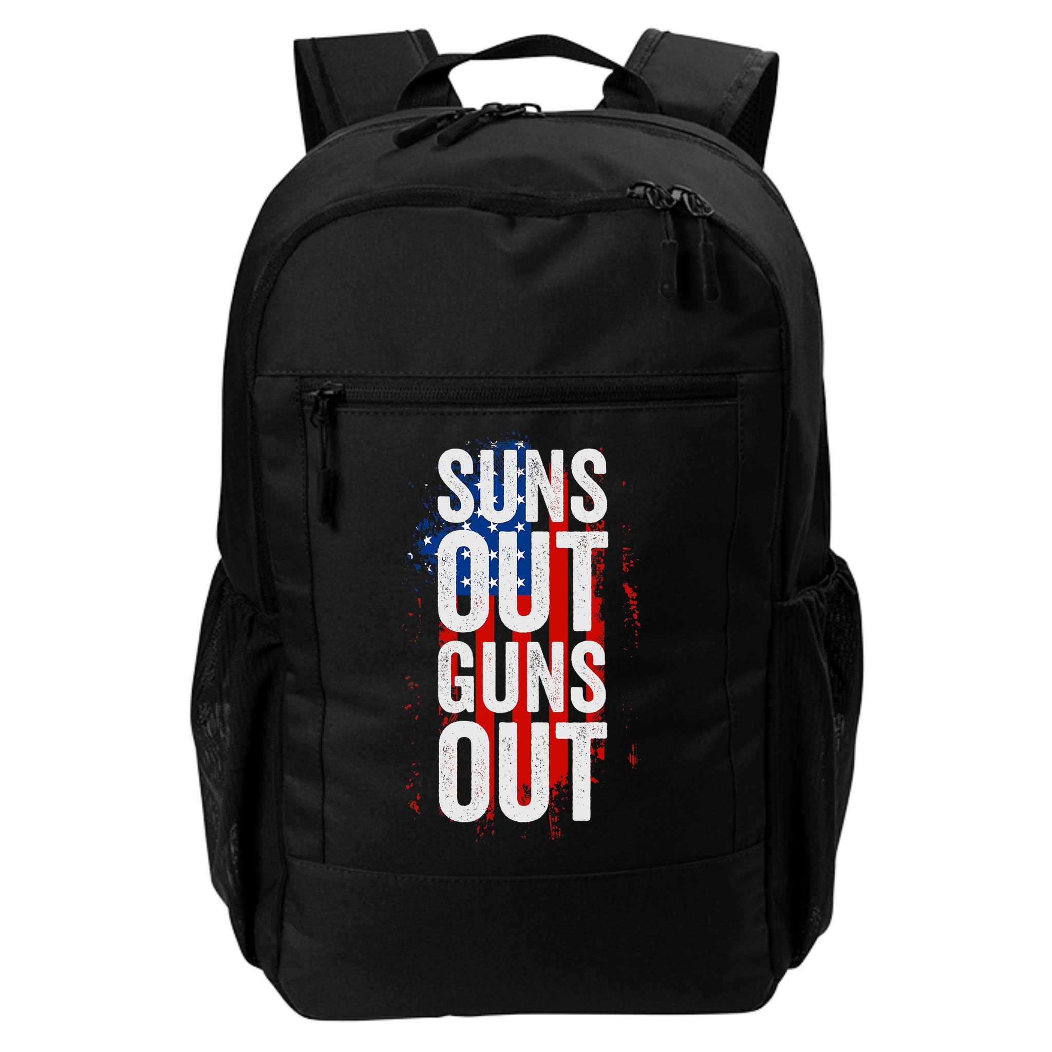 Suns Out Guns Out Tank Top Men Women 4th Of July USA Flag Backpack