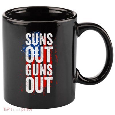 Suns Out Guns Out Tank Top Men Women 4th Of July USA Flag 11oz C Handle Ceramic Mug
