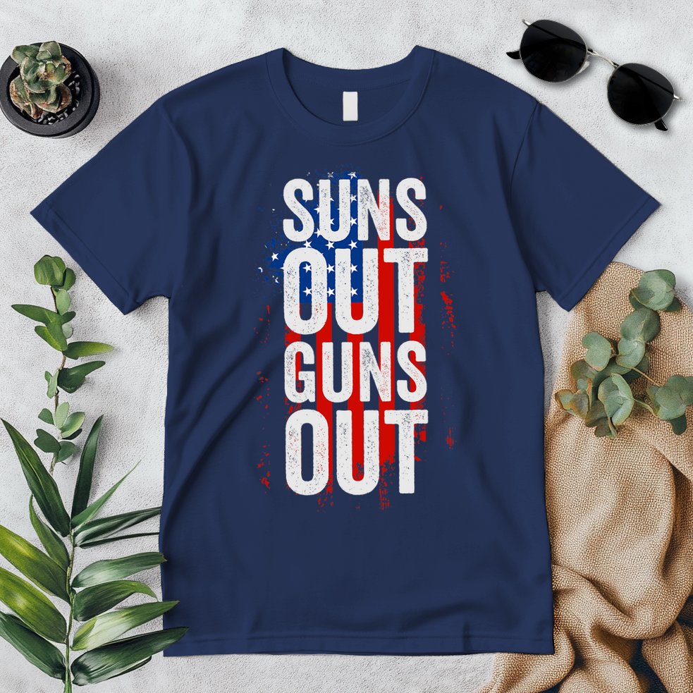 Suns Out Guns Out Tank Top Men Women 4th Of July USA Flag Premium T-Shirt