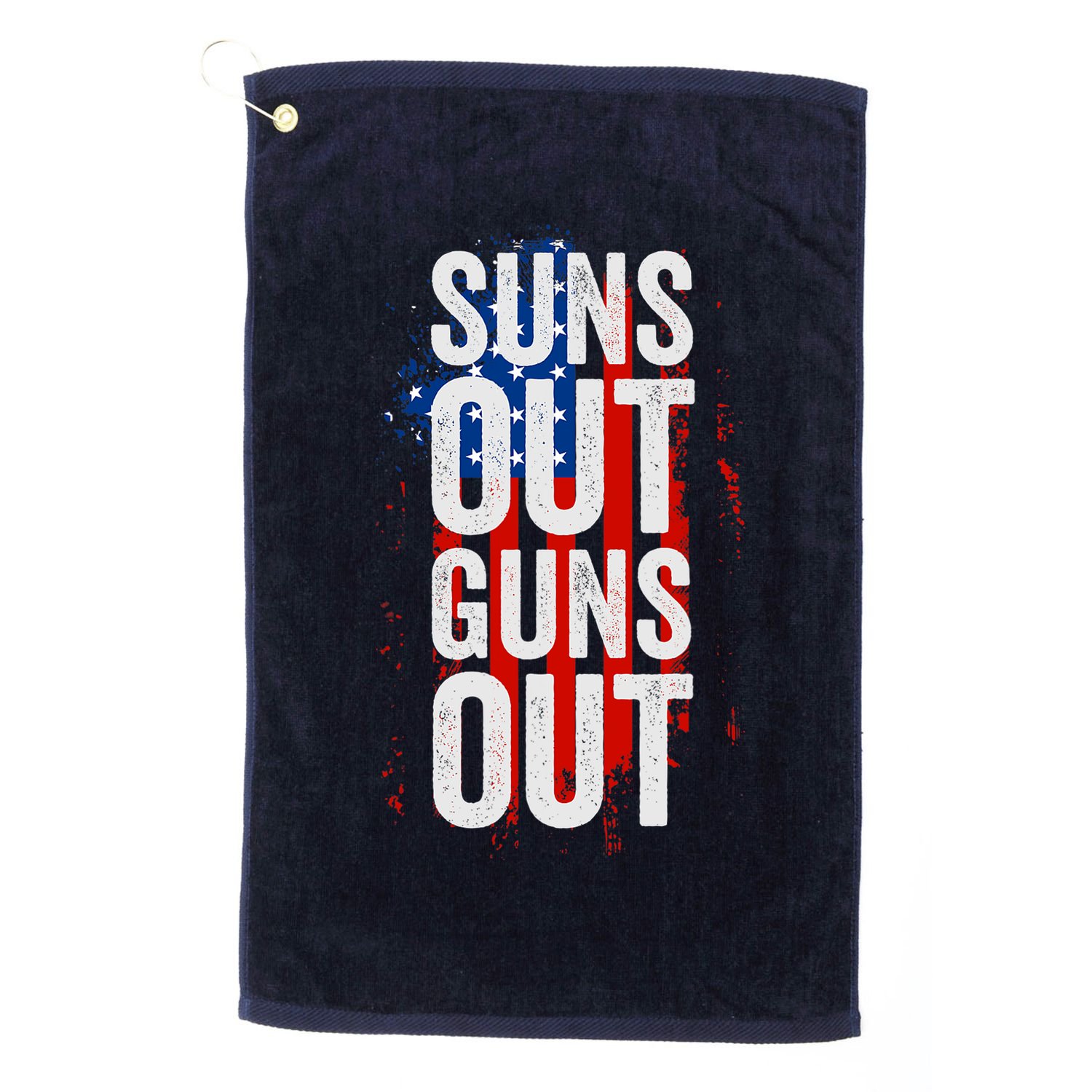 Suns Out Guns Out Tank Top Men Women 4th Of July USA Flag Golf Towel