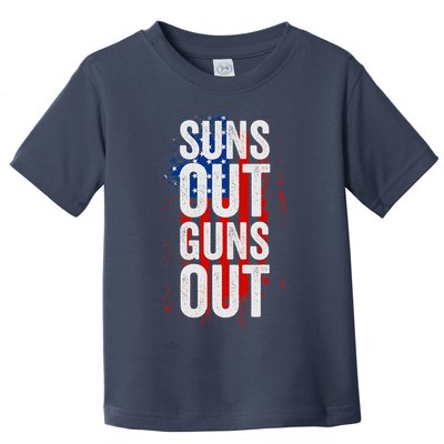 Suns Out Guns Out Tank Top Men Women 4th Of July USA Flag Toddler T-Shirt
