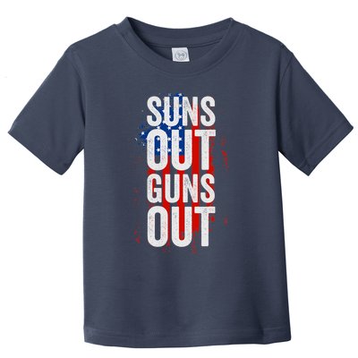 Suns Out Guns Out Tank Top Men Women 4th Of July USA Flag Toddler T-Shirt