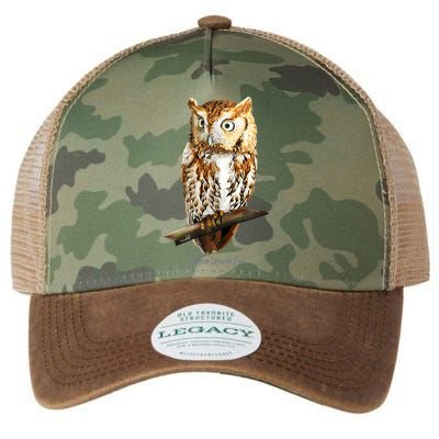 Screech Owl Graphic Birder Wildlife Bird Watching Legacy Tie Dye Trucker Hat