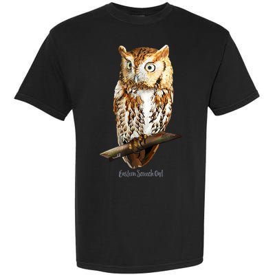 Screech Owl Graphic Birder Wildlife Bird Watching Garment-Dyed Heavyweight T-Shirt