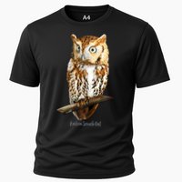 Screech Owl Graphic Birder Wildlife Bird Watching Cooling Performance Crew T-Shirt