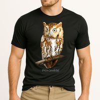 Screech Owl Graphic Birder Wildlife Bird Watching Cooling Performance Crew T-Shirt