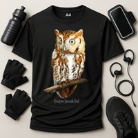 Screech Owl Graphic Birder Wildlife Bird Watching Cooling Performance Crew T-Shirt