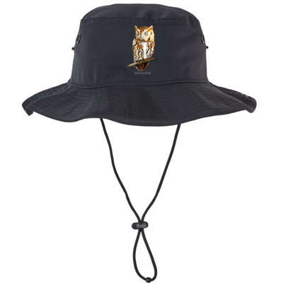 Screech Owl Graphic Birder Wildlife Bird Watching Bucket Hat