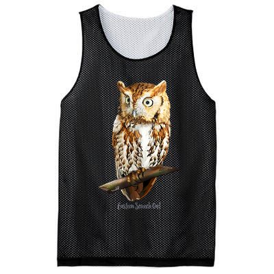 Screech Owl Graphic Birder Wildlife Bird Watching Mesh Reversible Basketball Jersey Tank