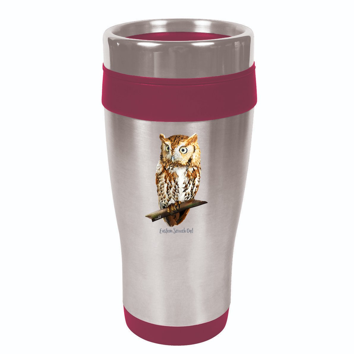 Screech Owl Graphic Birder Wildlife Bird Watching 16oz Travel Tumbler